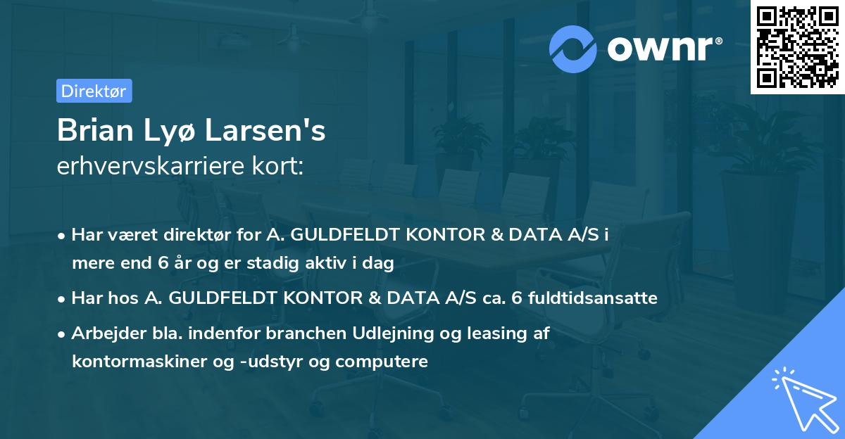 Brian Lyø Larsen's erhvervskarriere kort