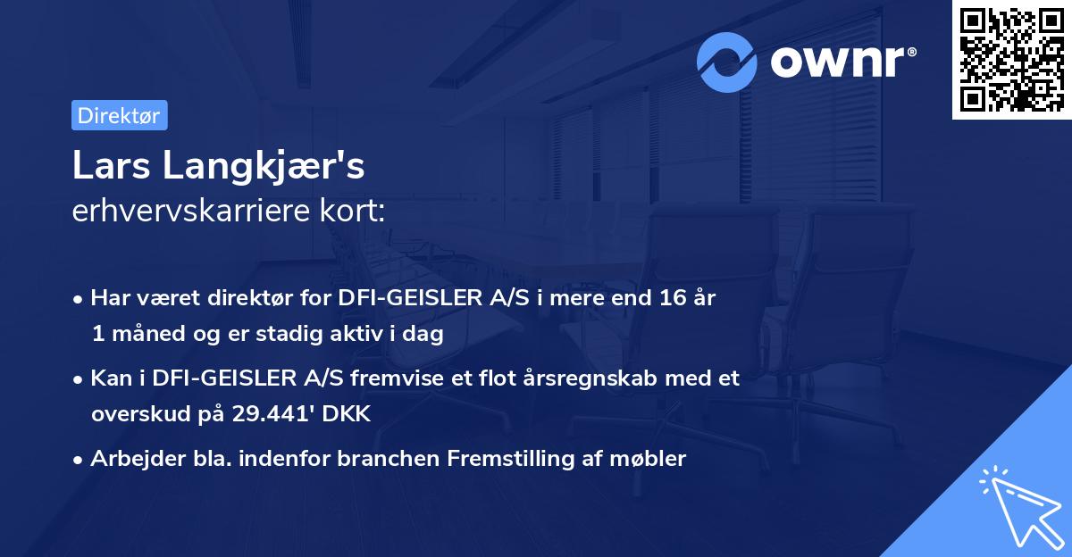 Lars Langkjær's erhvervskarriere kort