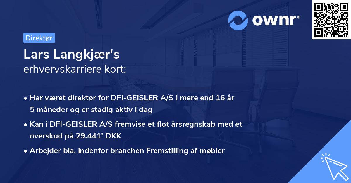 Lars Langkjær's erhvervskarriere kort