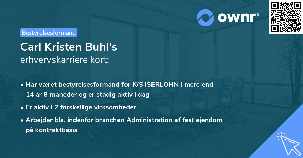 Carl Kristen Buhl's erhvervskarriere kort