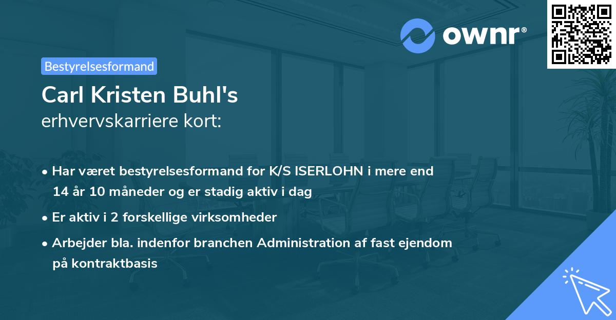 Carl Kristen Buhl's erhvervskarriere kort