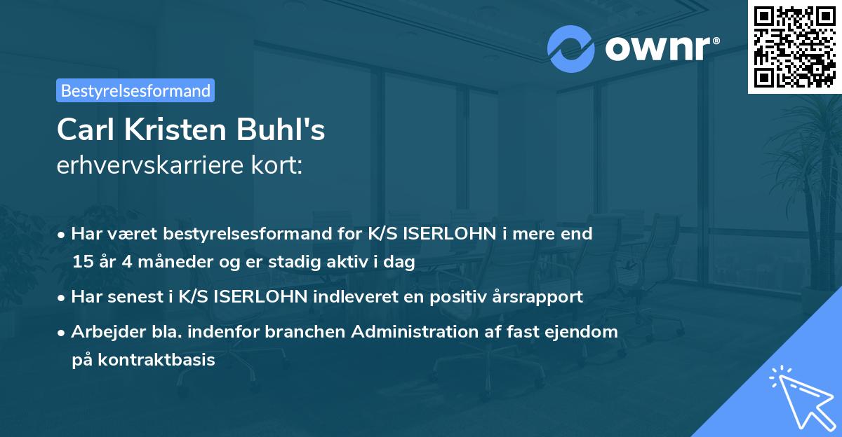 Carl Kristen Buhl's erhvervskarriere kort