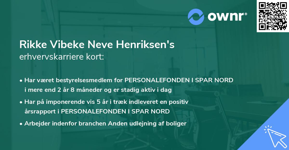 Rikke Vibeke Neve Henriksen's erhvervskarriere kort