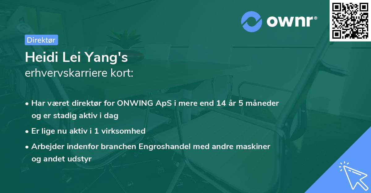 Heidi Lei Yang's erhvervskarriere kort
