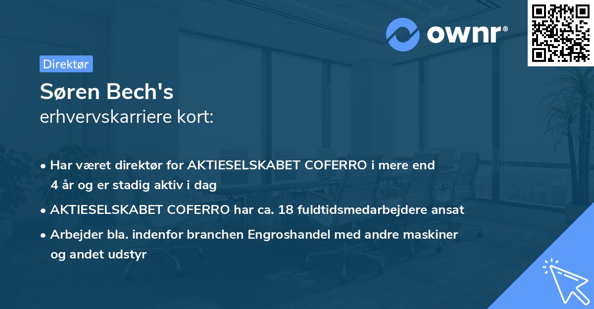 Søren Bech's erhvervskarriere kort