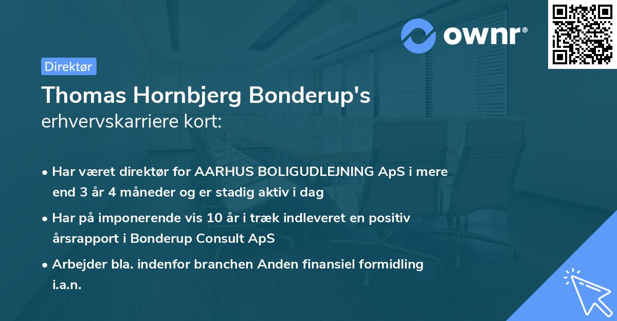 Thomas Hornbjerg Bonderup's erhvervskarriere kort