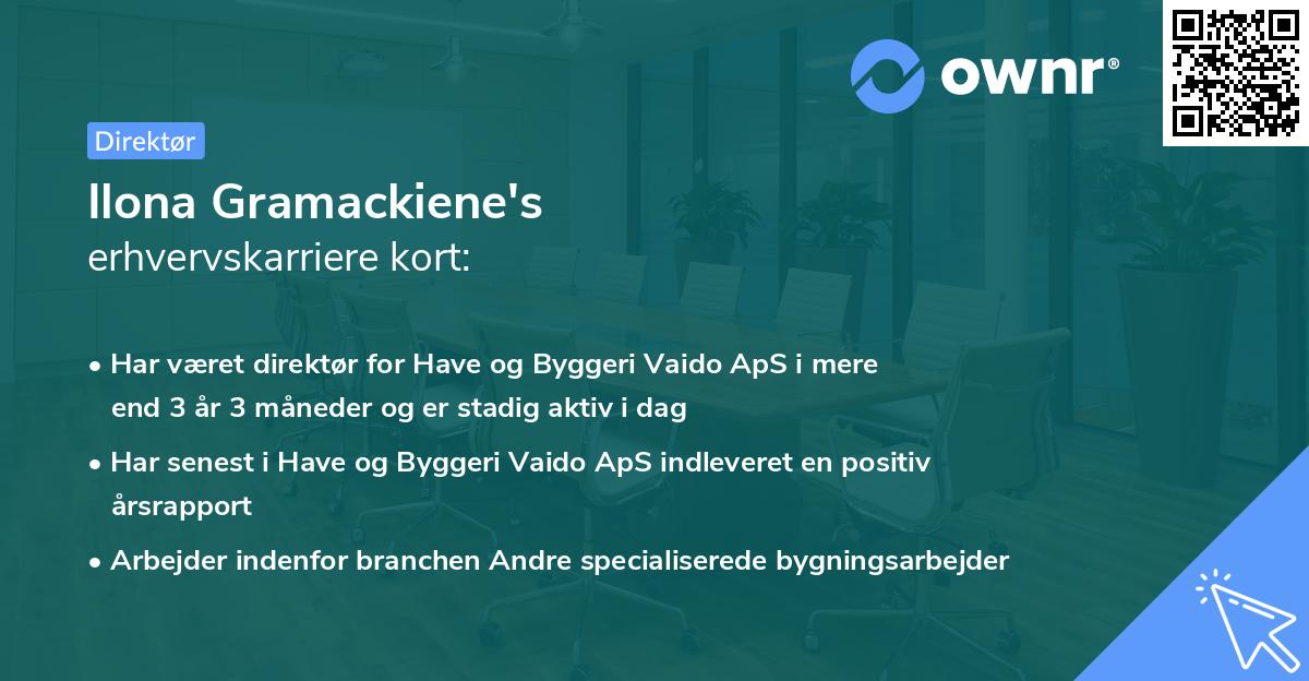 Ilona Gramackiene's erhvervskarriere kort