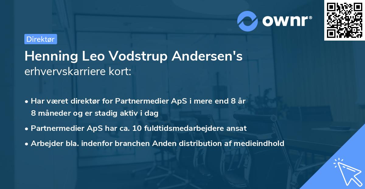 Henning Leo Vodstrup Andersen's erhvervskarriere kort
