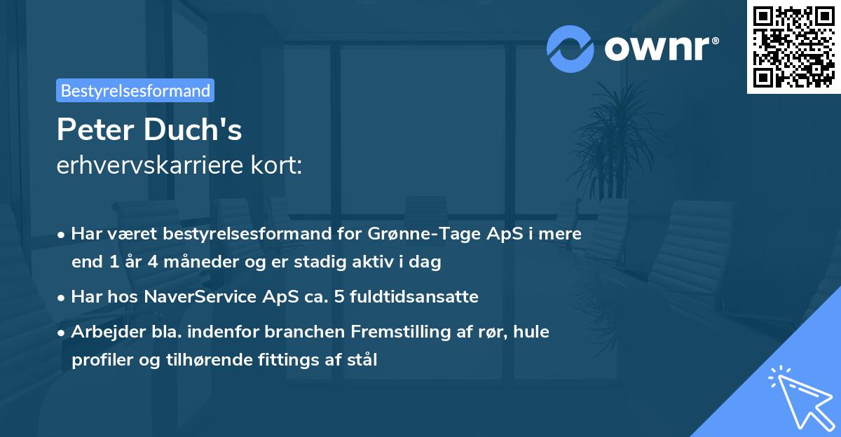 Peter Duch's erhvervskarriere kort