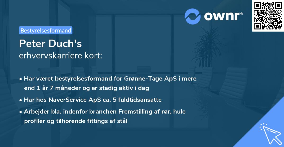 Peter Duch's erhvervskarriere kort