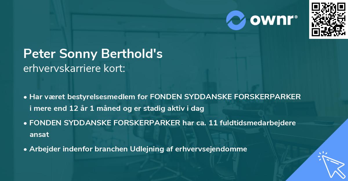 Peter Sonny Berthold's erhvervskarriere kort
