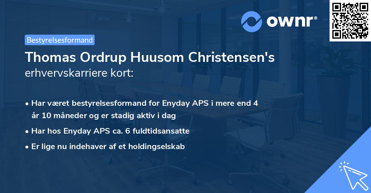 Thomas Ordrup Huusom Christensen's erhvervskarriere kort