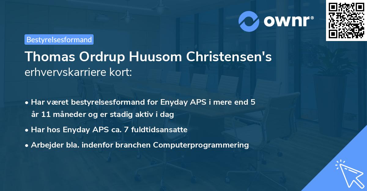 Thomas Ordrup Huusom Christensen's erhvervskarriere kort