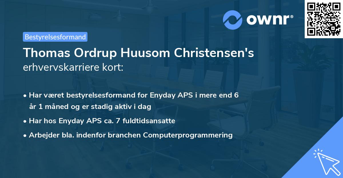 Thomas Ordrup Huusom Christensen's erhvervskarriere kort
