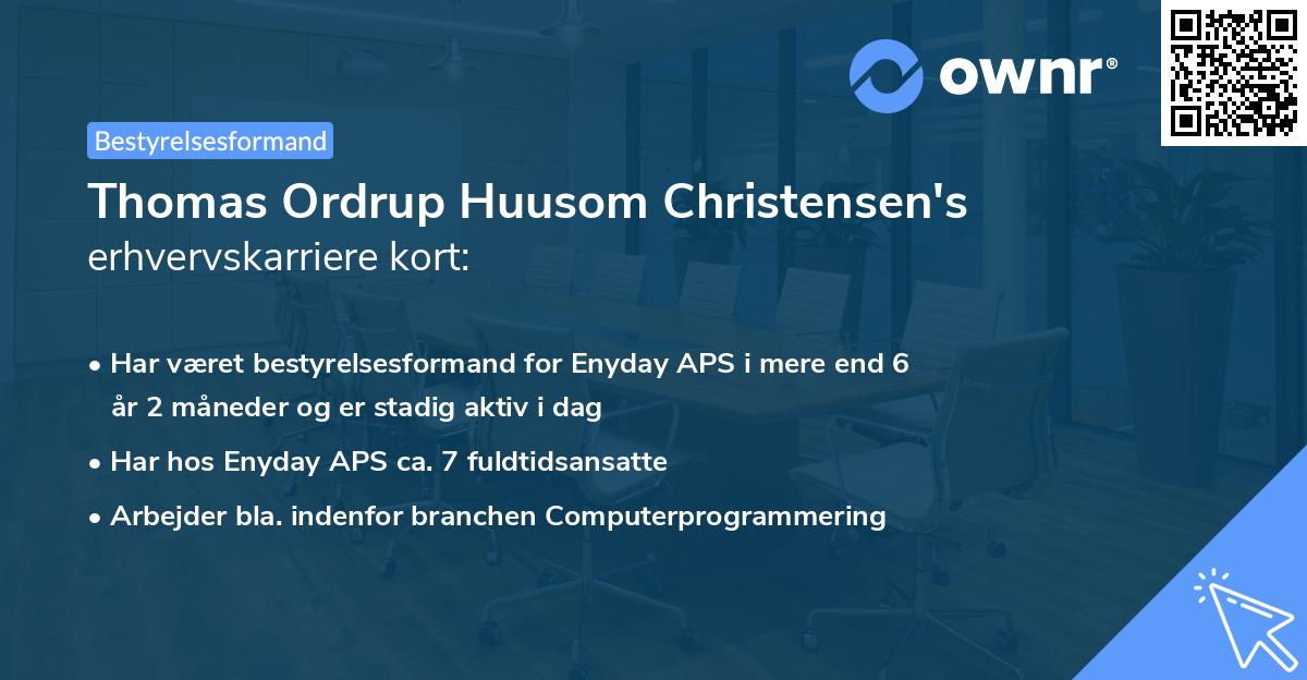 Thomas Ordrup Huusom Christensen's erhvervskarriere kort