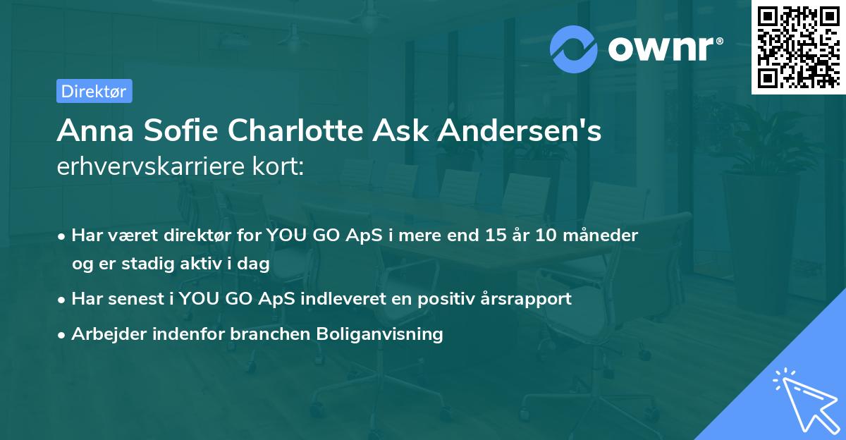 Anna Sofie Charlotte Ask Andersen's erhvervskarriere kort