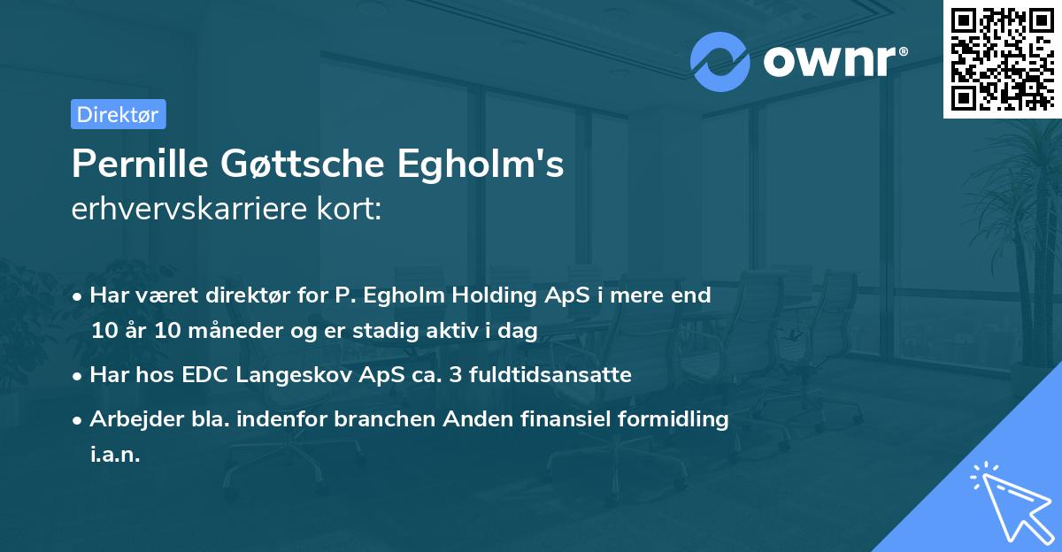 Pernille Gøttsche Egholm's erhvervskarriere kort