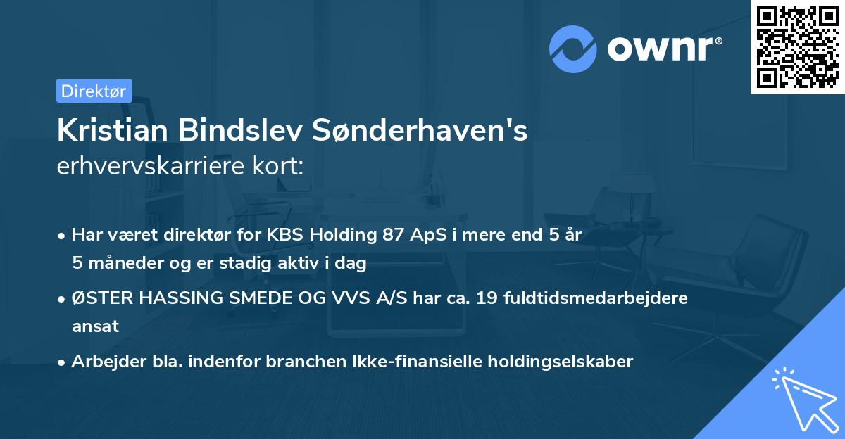 Kristian Bindslev Sønderhaven's erhvervskarriere kort