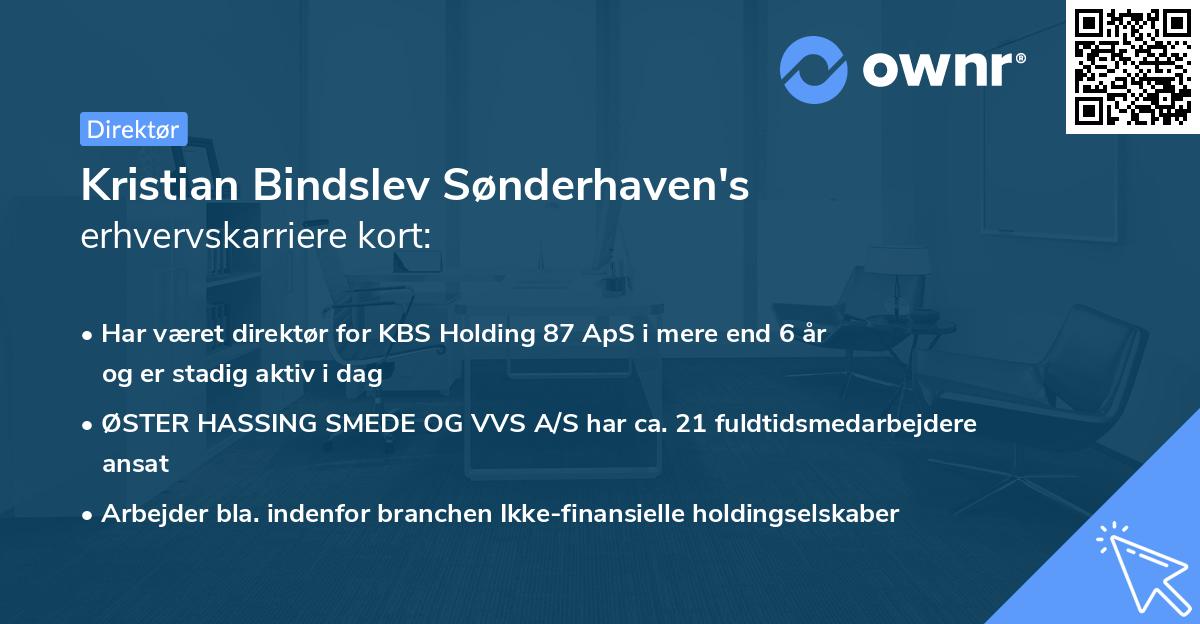 Kristian Bindslev Sønderhaven's erhvervskarriere kort