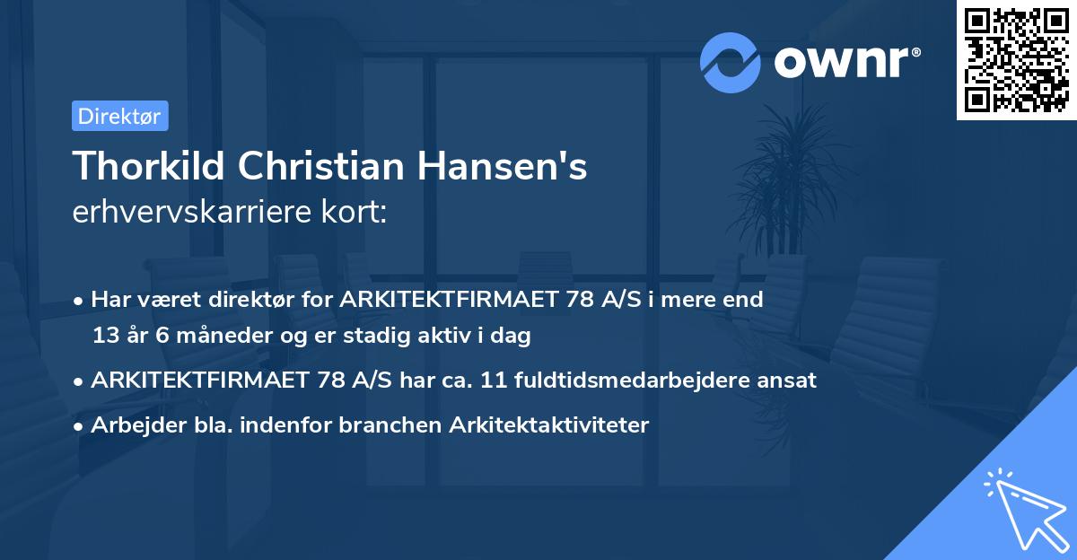 Thorkild Christian Hansen's erhvervskarriere kort