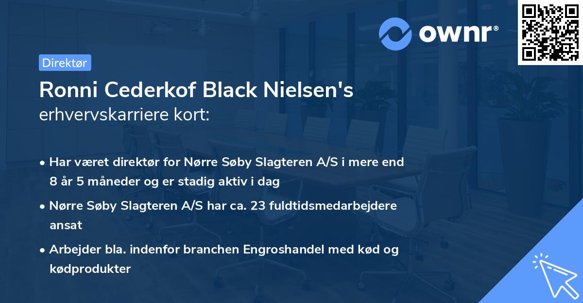 Ronni Cederkof Black Nielsen's erhvervskarriere kort
