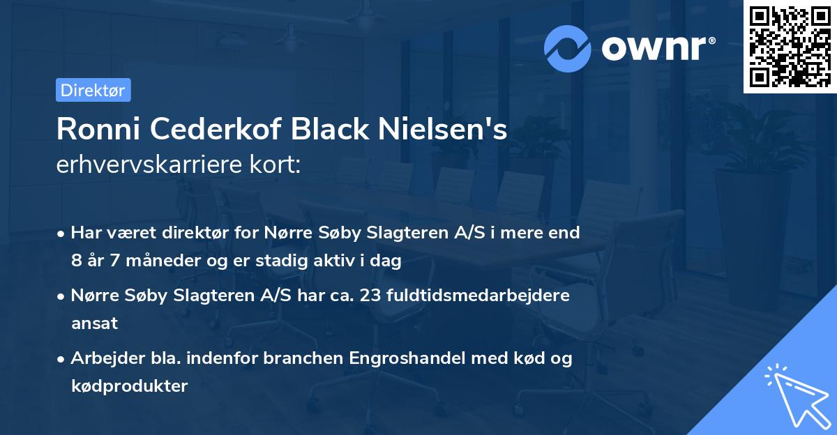 Ronni Cederkof Black Nielsen's erhvervskarriere kort