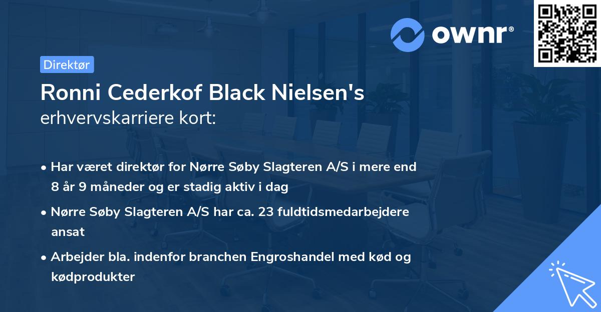Ronni Cederkof Black Nielsen's erhvervskarriere kort