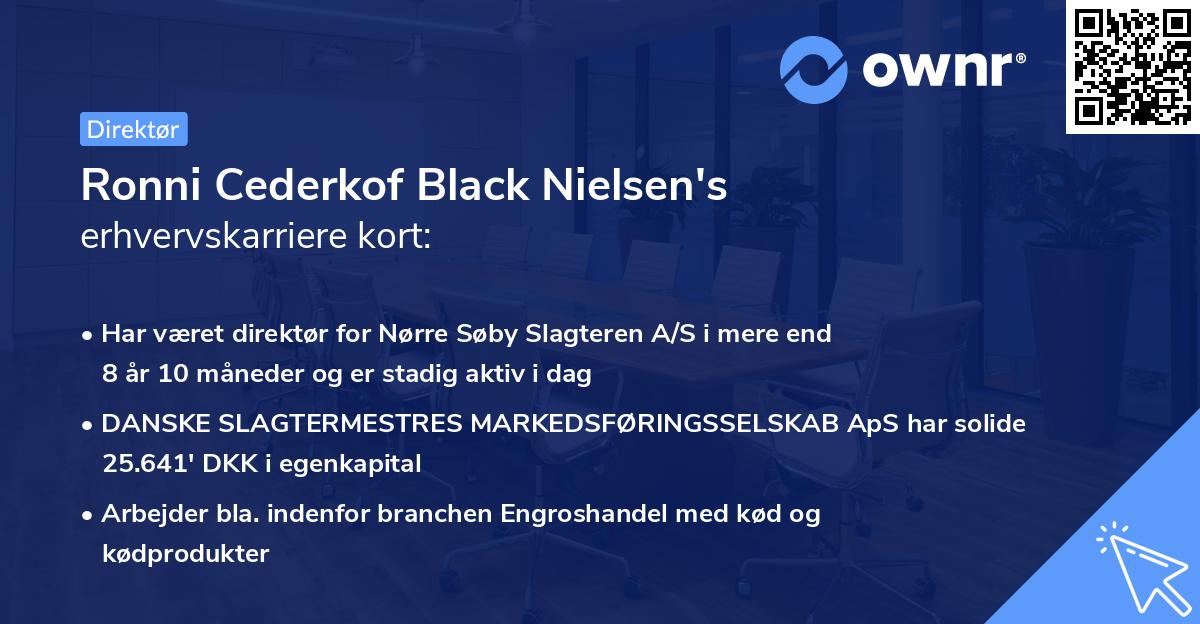 Ronni Cederkof Black Nielsen's erhvervskarriere kort