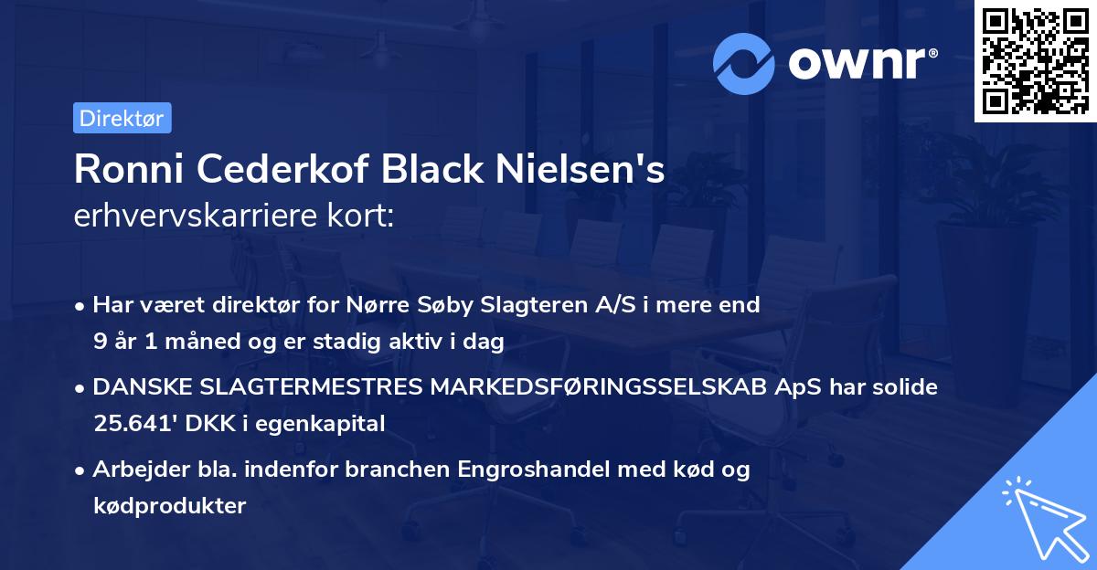 Ronni Cederkof Black Nielsen's erhvervskarriere kort