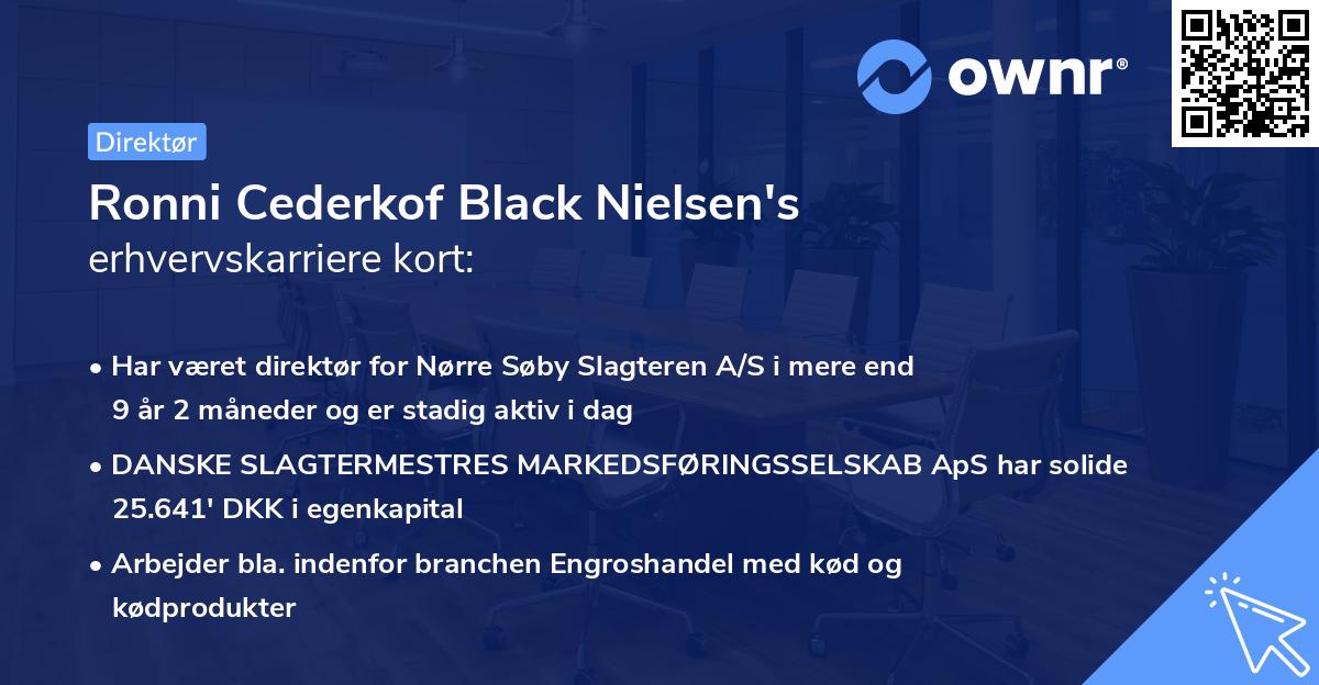 Ronni Cederkof Black Nielsen's erhvervskarriere kort