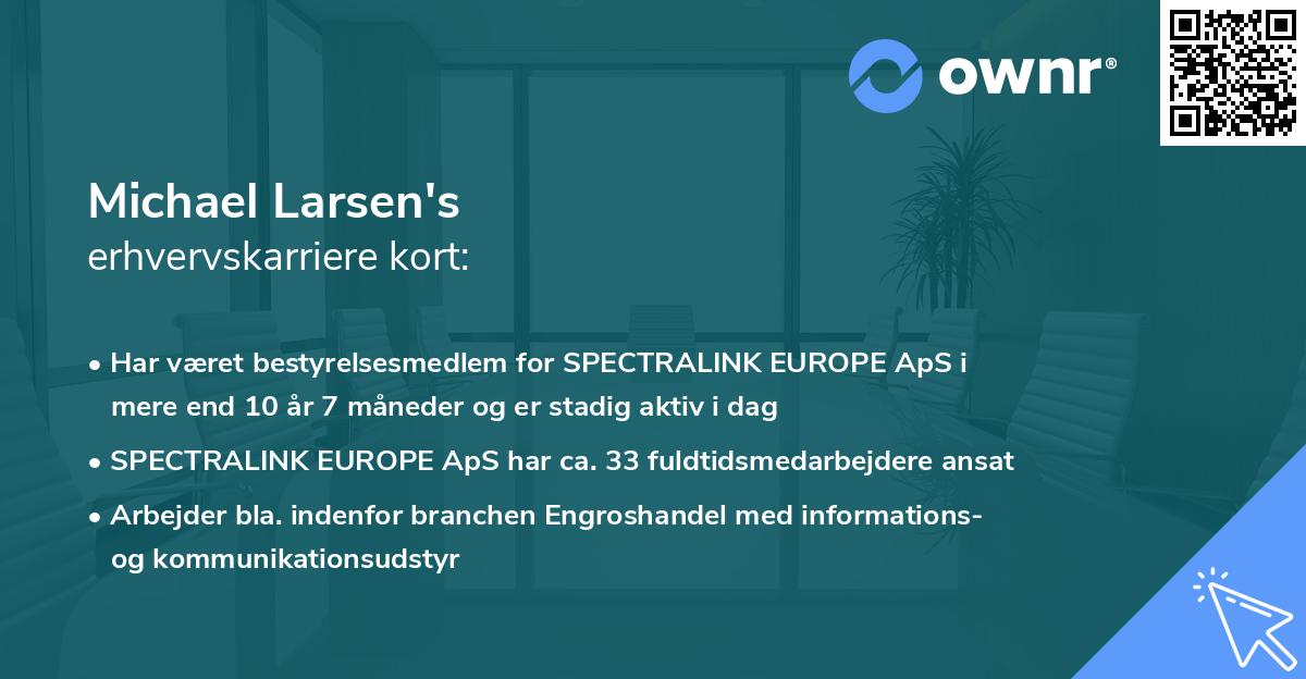 Michael Larsen's erhvervskarriere kort