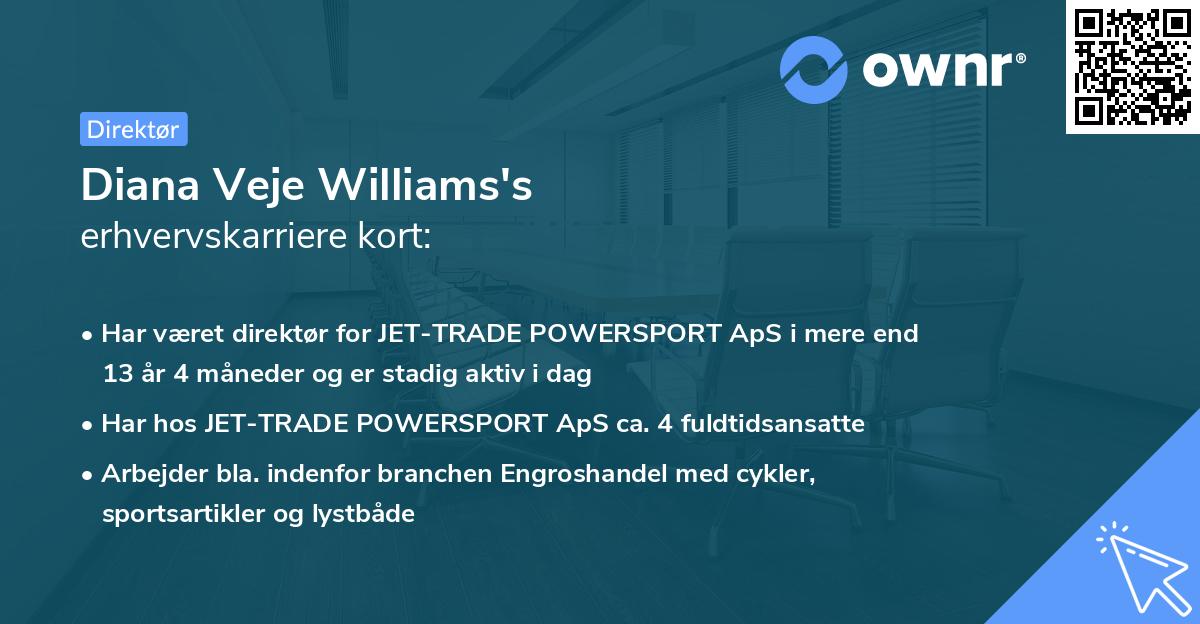 Diana Veje Williams's erhvervskarriere kort