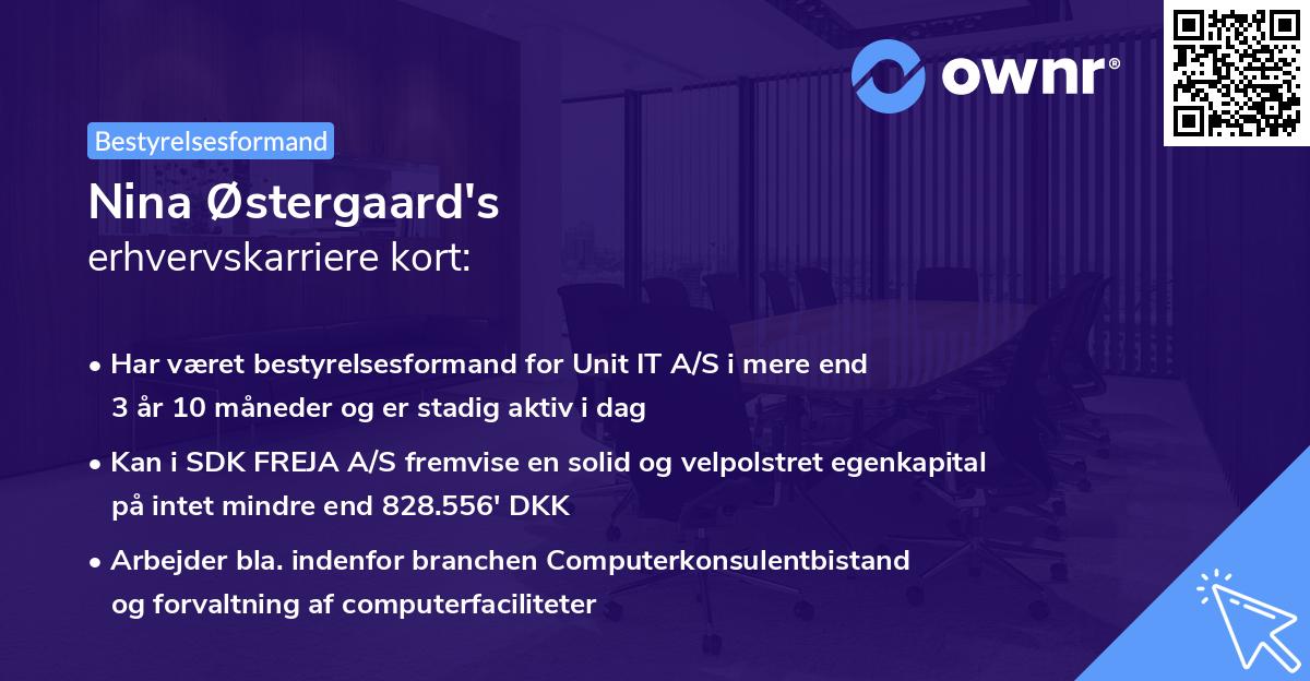 Nina Østergaard's erhvervskarriere kort