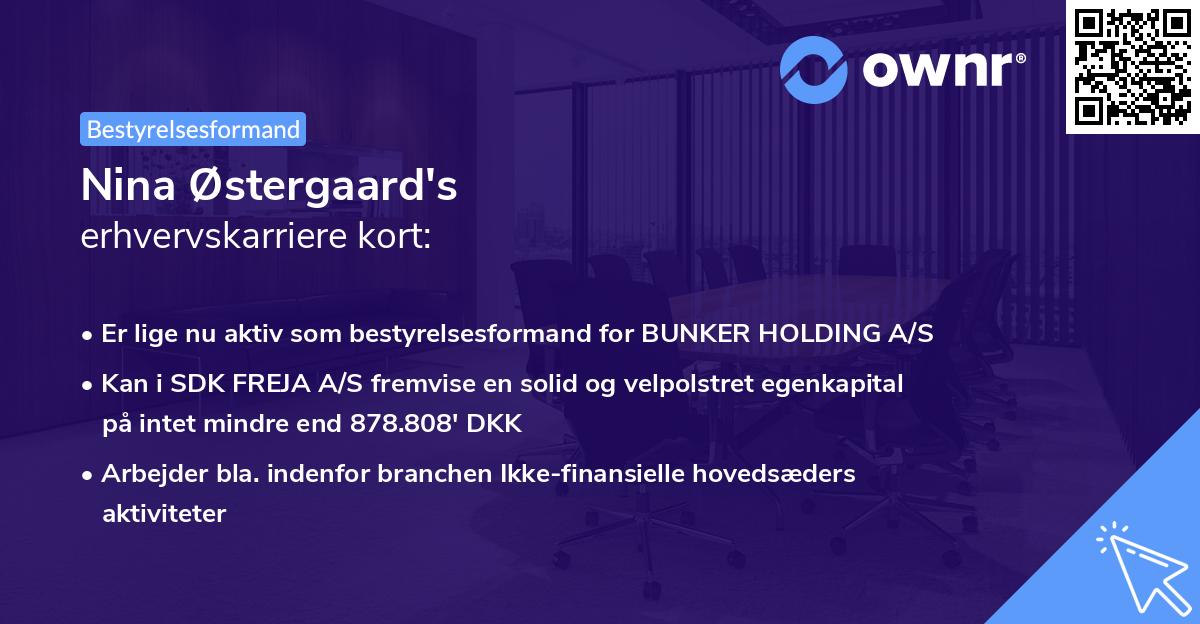 Nina Østergaard's erhvervskarriere kort