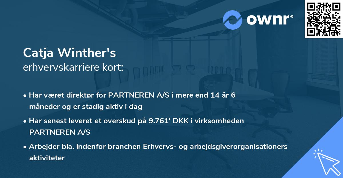 Catja Winther's erhvervskarriere kort