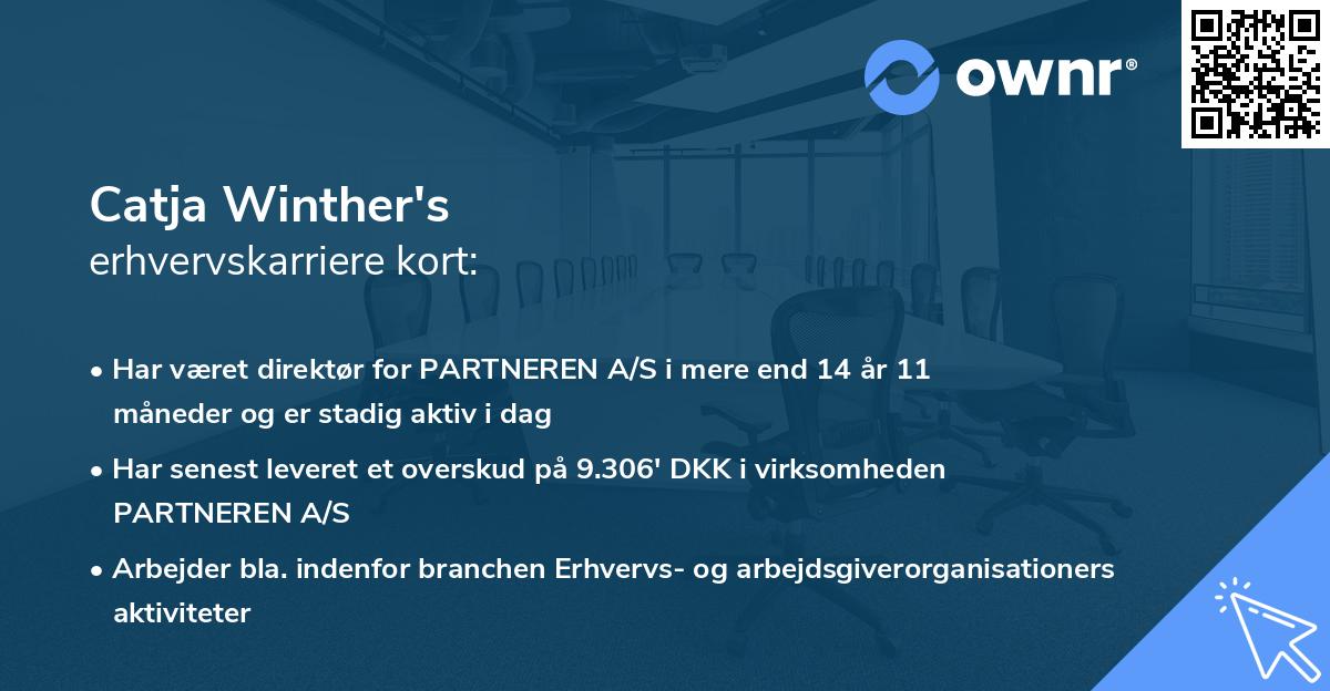 Catja Winther's erhvervskarriere kort
