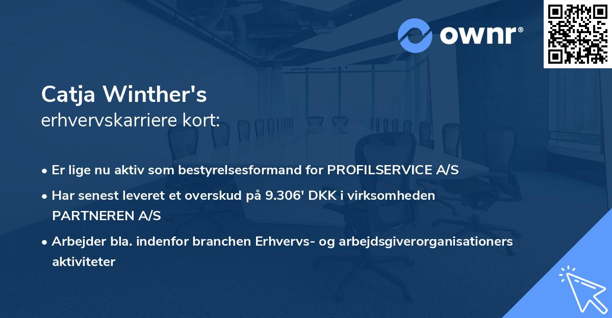 Catja Winther's erhvervskarriere kort