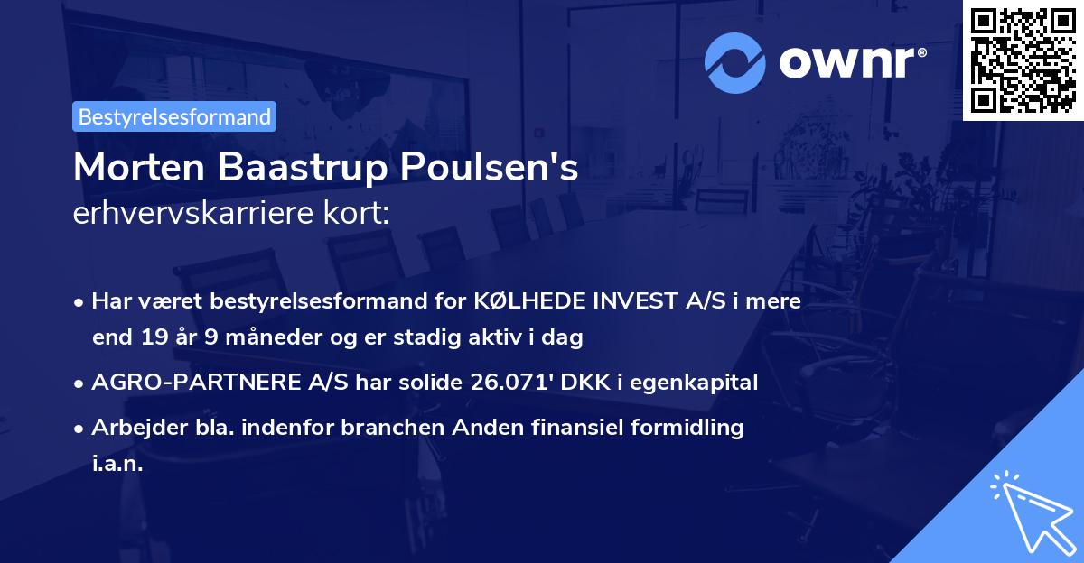 Morten Baastrup Poulsen's erhvervskarriere kort