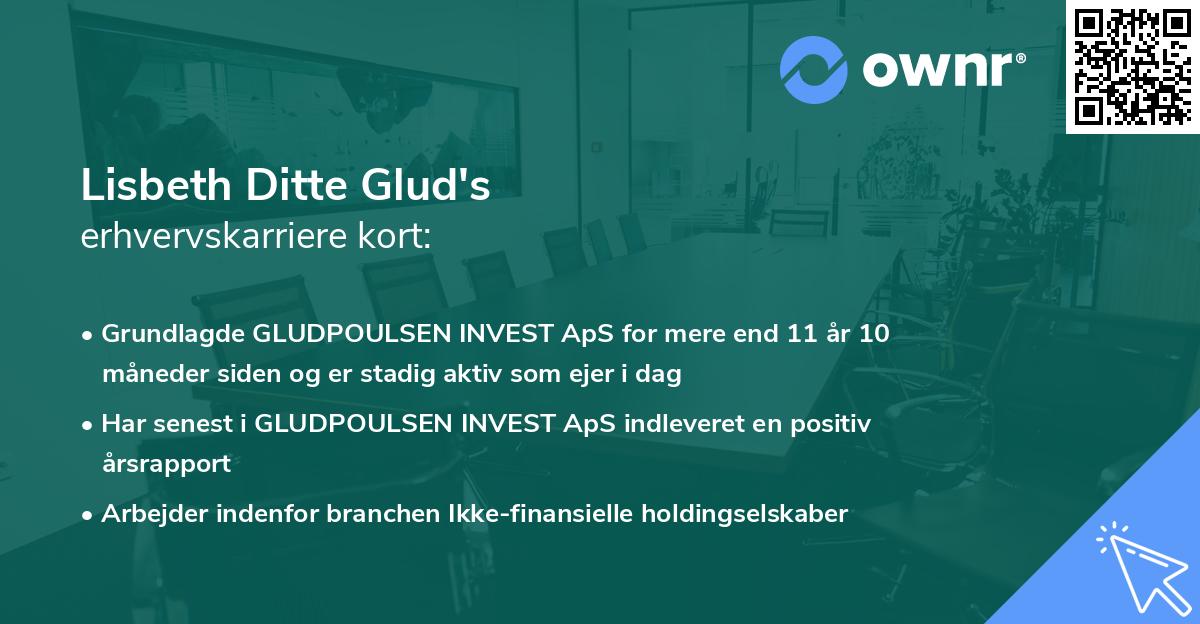 Lisbeth Ditte Glud's erhvervskarriere kort