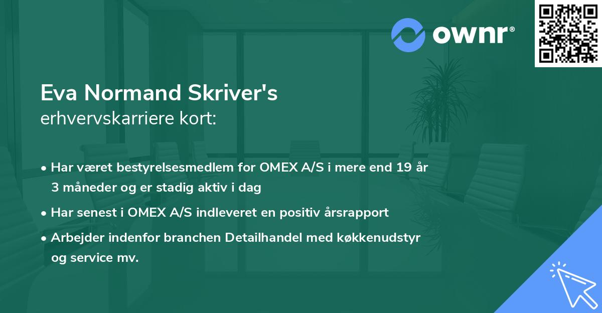 Eva Normand Skriver's erhvervskarriere kort