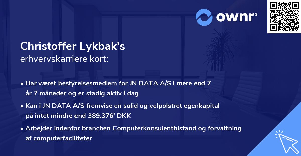 Christoffer Lykbak's erhvervskarriere kort