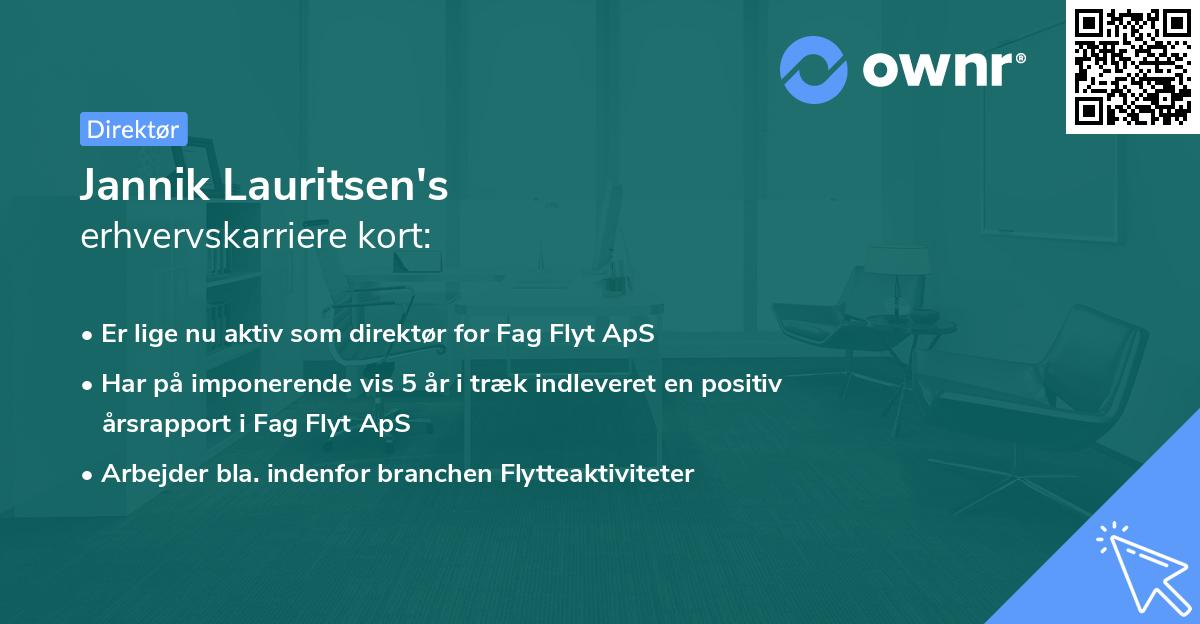 Jannik Lauritsen's erhvervskarriere kort