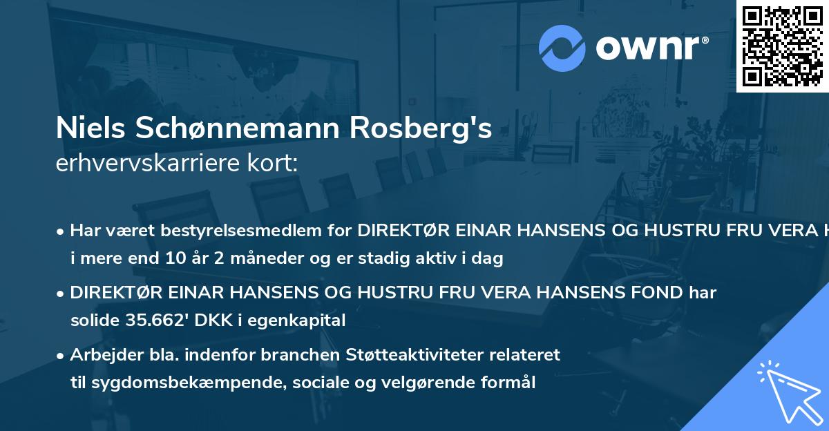 Niels Schønnemann Rosberg's erhvervskarriere kort