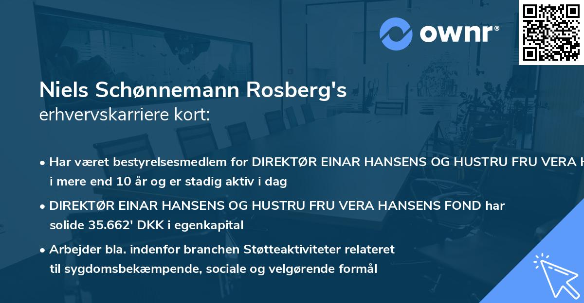 Niels Schønnemann Rosberg's erhvervskarriere kort