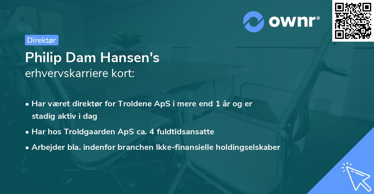 Philip Dam Hansen's erhvervskarriere kort