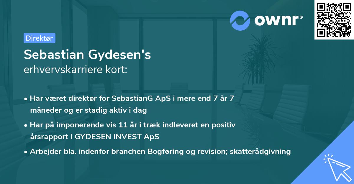 Sebastian Gydesen's erhvervskarriere kort