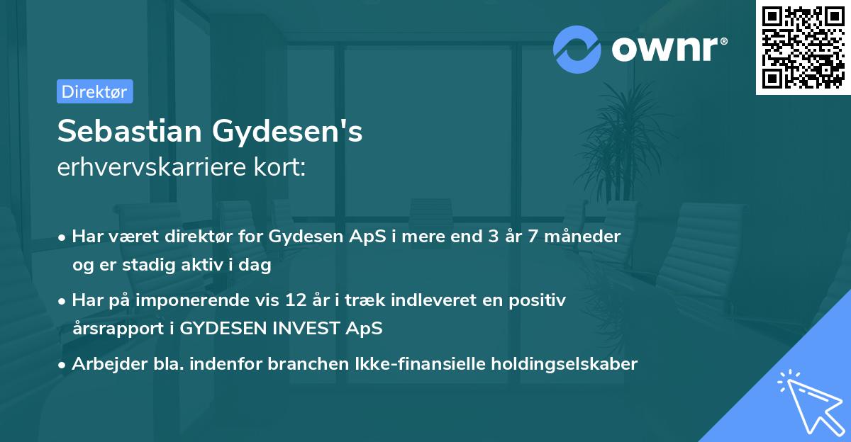 Sebastian Gydesen's erhvervskarriere kort