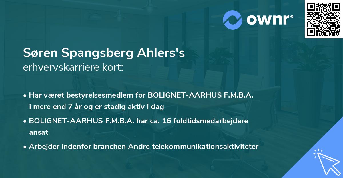 Søren Spangsberg Ahlers's erhvervskarriere kort