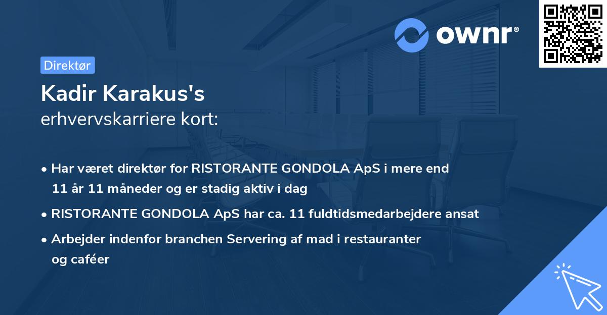 Kadir Karakus's erhvervskarriere kort