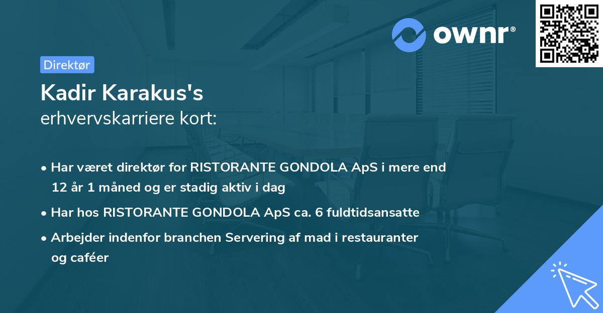 Kadir Karakus's erhvervskarriere kort